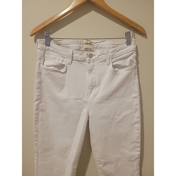 L'Agence Denim Serena Cropped Baby Flare High Rise Jeans White Size 31 Preppy - Picture 3 of 8